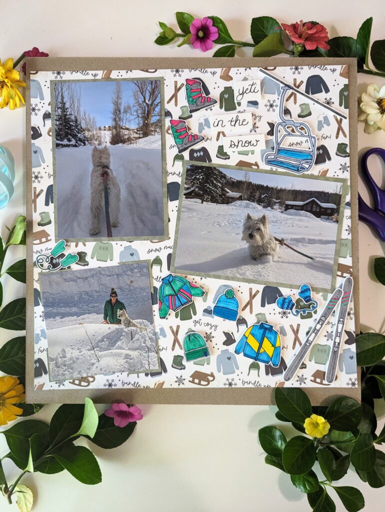 snowy Simple scrapbook layout