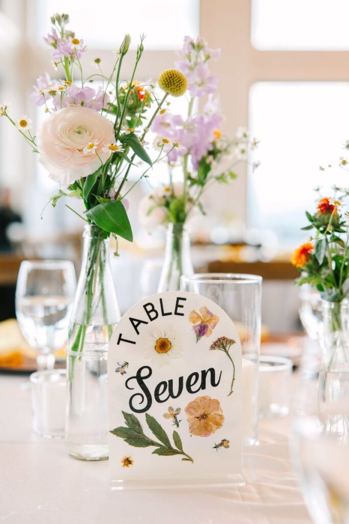 DIY wedding table numbers