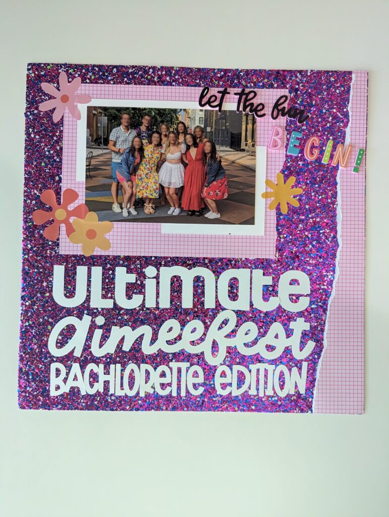 Bachelorette Glitter Scrapbook Pages