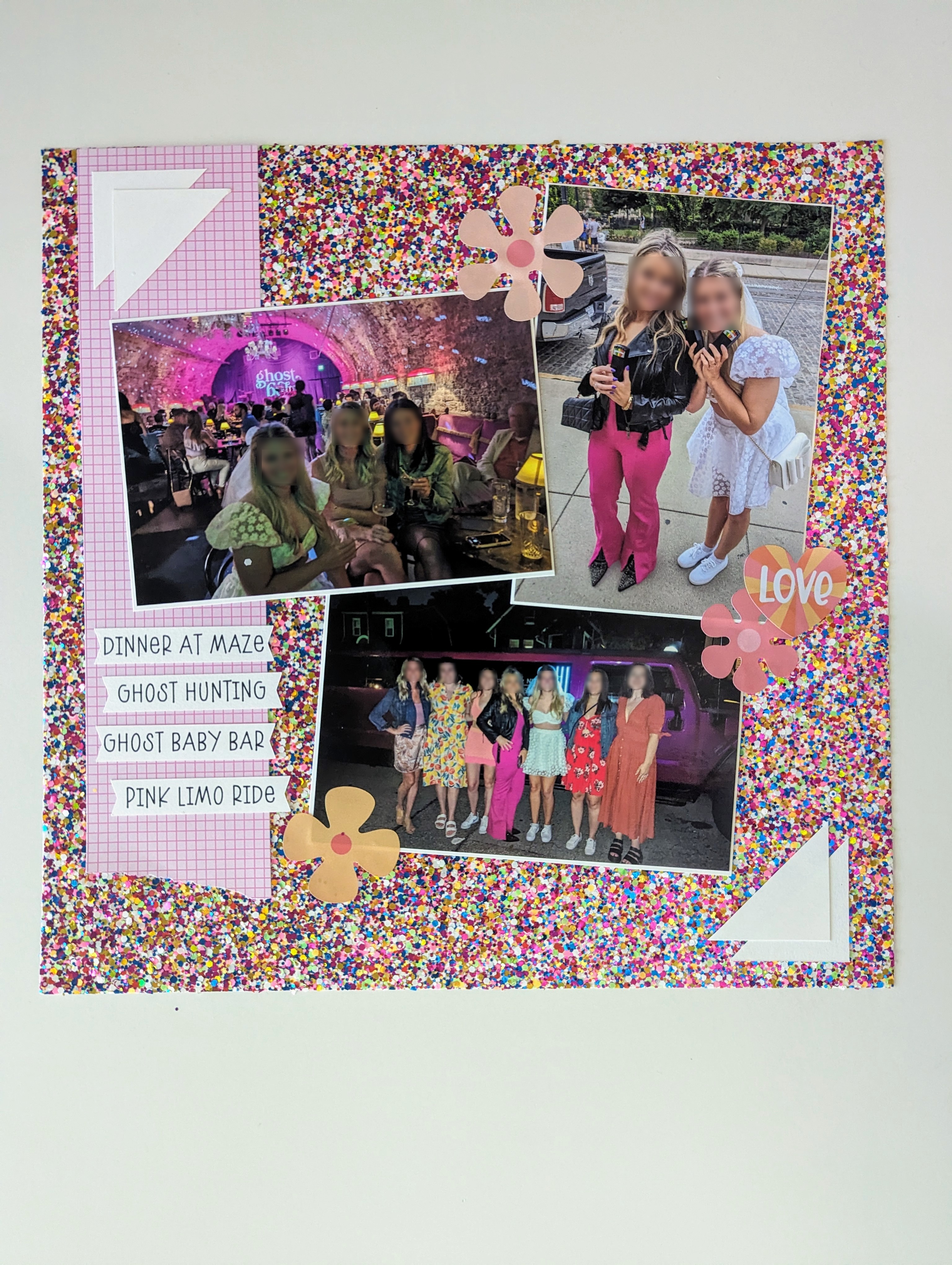 Bachelorette Glitter Scrapbook Pages