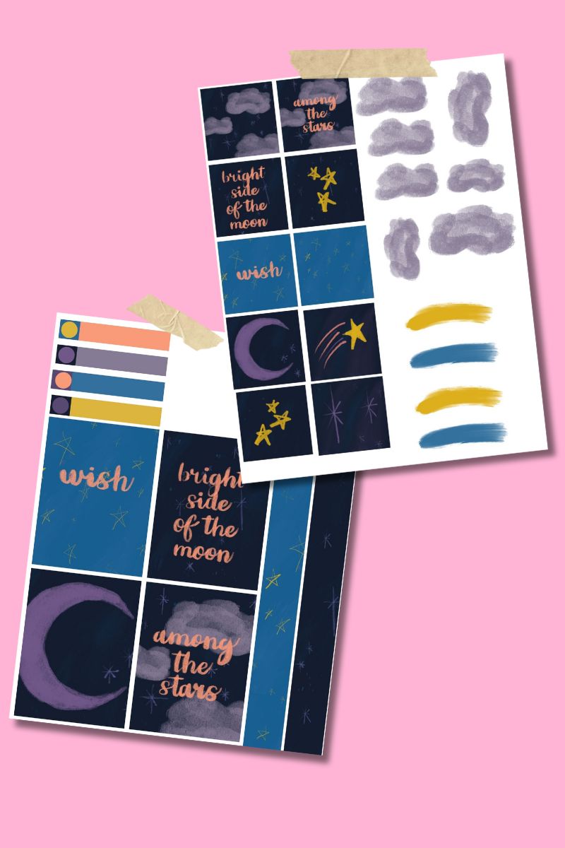 Reach for the Stars: Free Printable Moon & Star Junk Journal Kit!