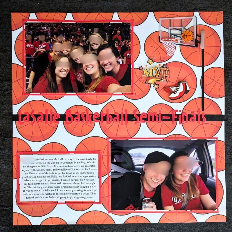 Senior year scrapbook Basketball scrapbook page