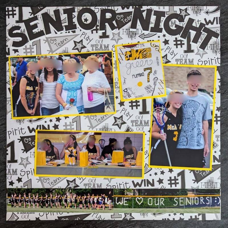 Senior year scrapbook sport senior night