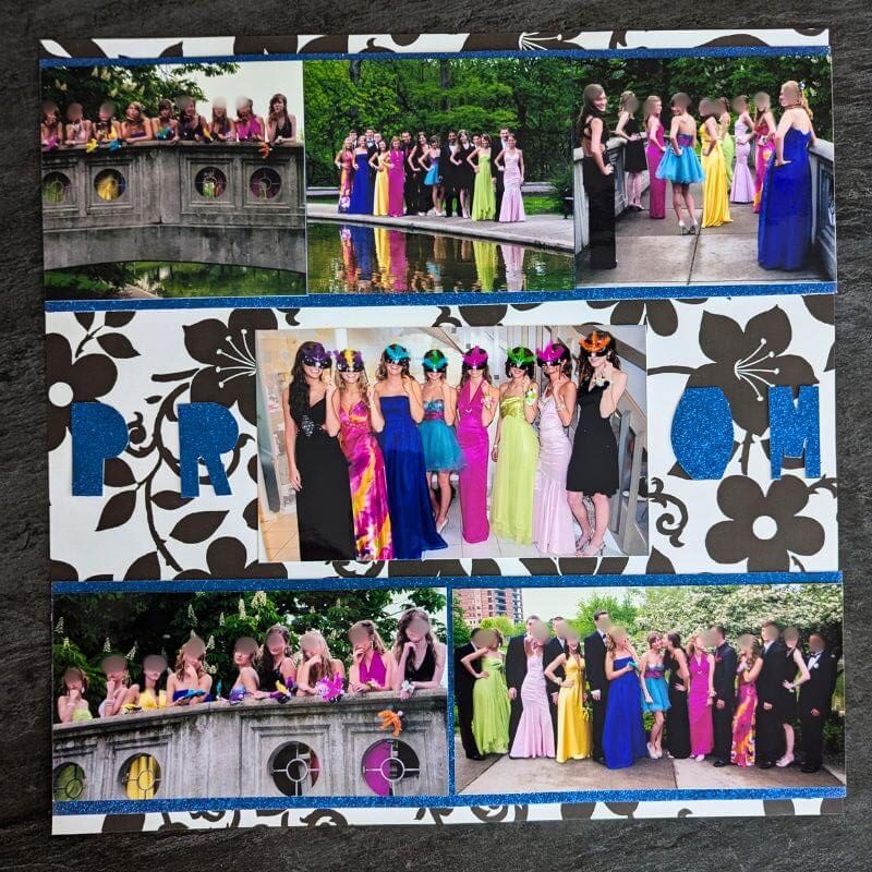 Senior year scrapbook prom scrapbook page