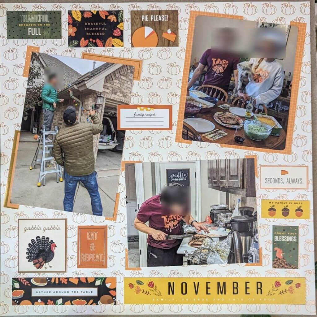 Christmas Scrapbook page candid moments