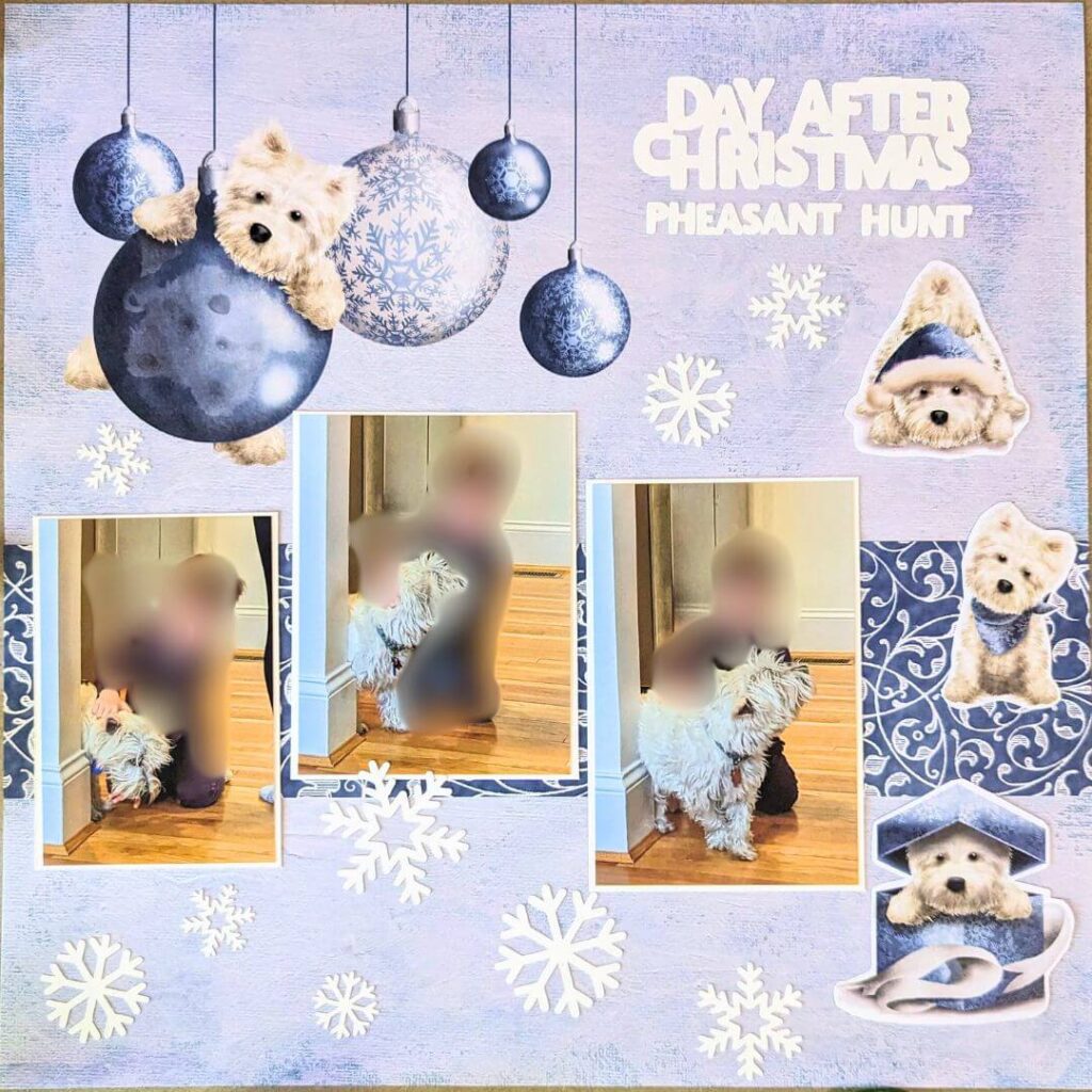 Christmas Scrapbook page dogs